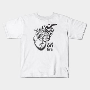 heart on fire Kids T-Shirt